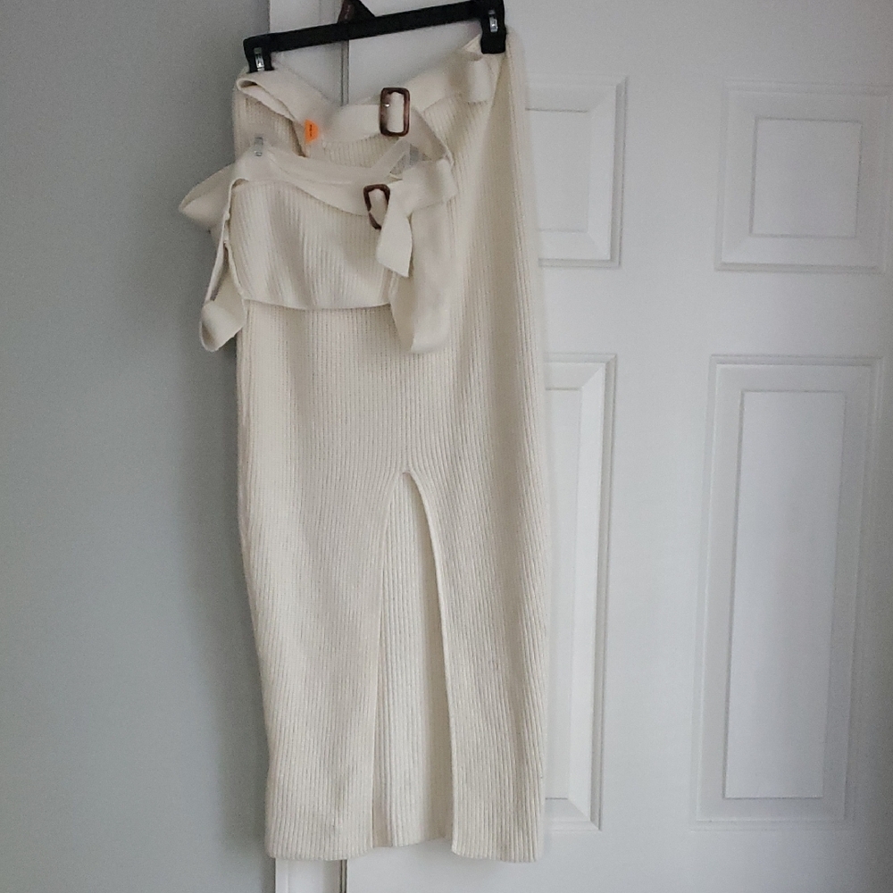SHEIN Cream Backless Dress